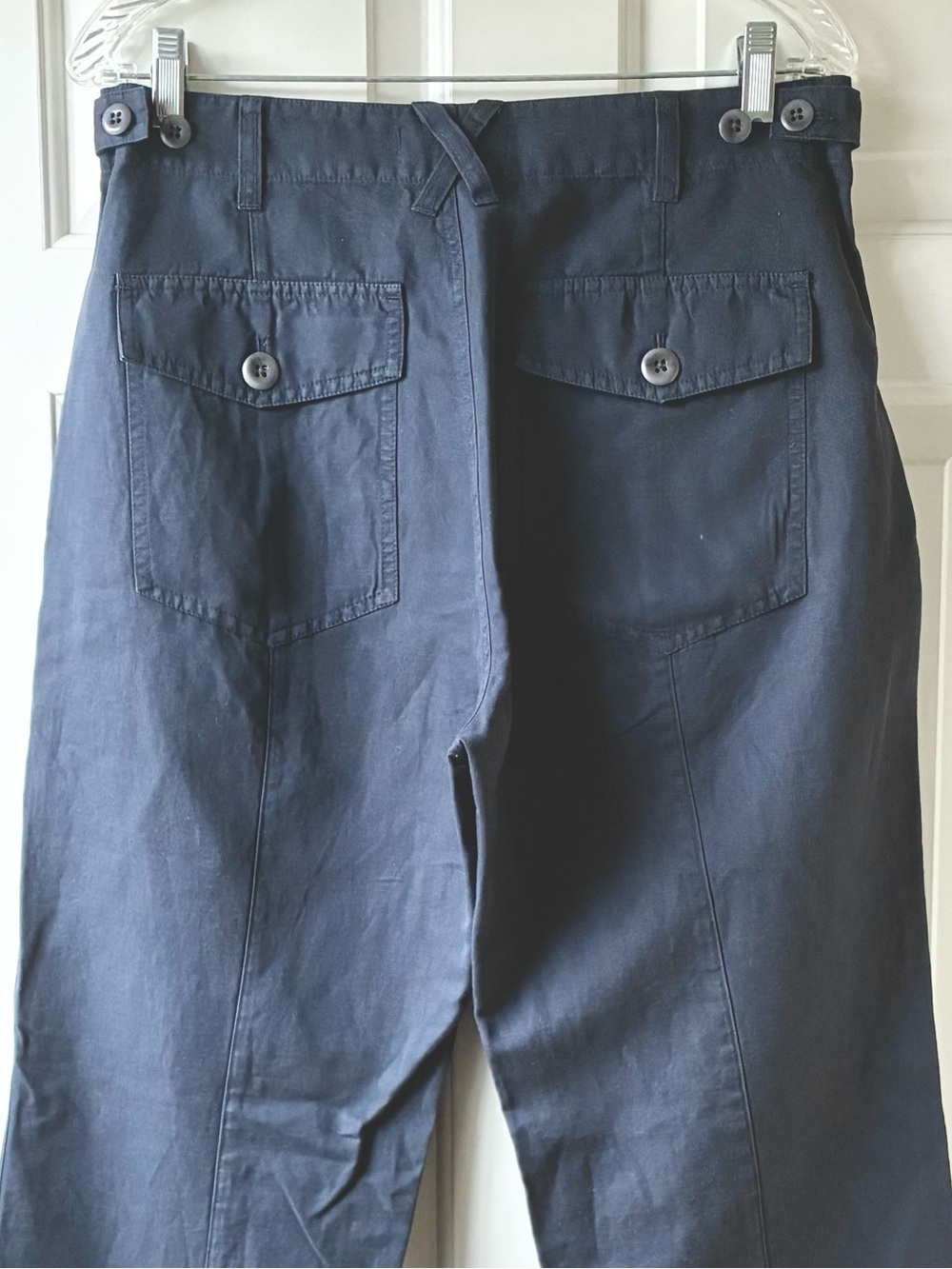 Alex Mill Neil Utility Straight Leg Pant Cotton Linen Washed Navy Size 8 NWT - Picture 8 of 12